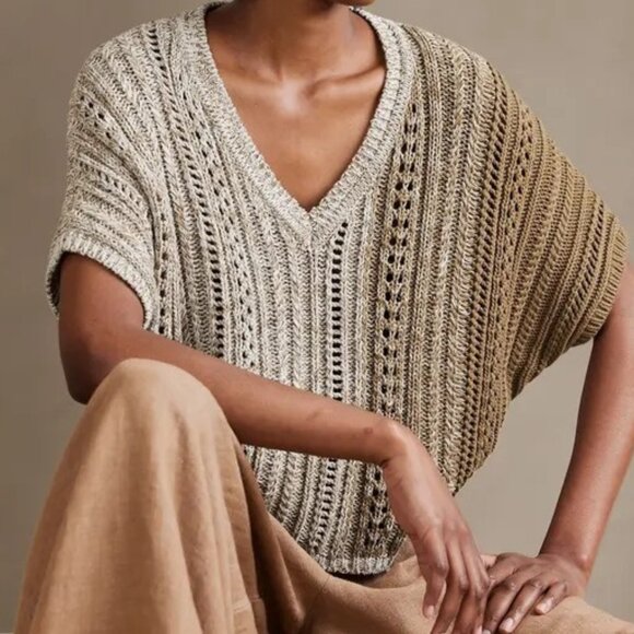 Banana Republic Brielle Drop Sleeve Crop Sweater m - Picture 1 of 10